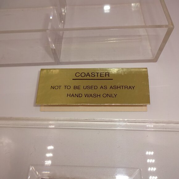 Set of 8 Vintage Colony Clear Starburst Duracite Coasters with Case Dek O - Picture 9 of 9